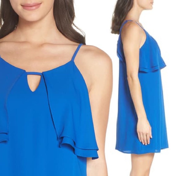 19 Cooper Royal Blue Ruffle Swing Dress L - Picture 3 of 9